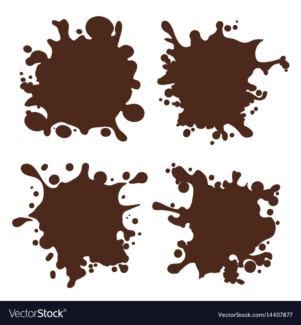 Chocolate splash shapes Royalty Free Vector Image