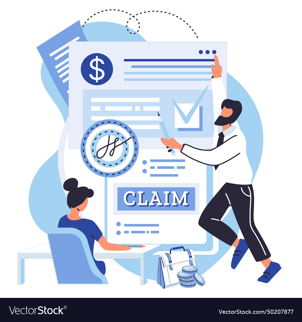 Claim application examining each checkbox Vector Image Claim application examining each checkbox