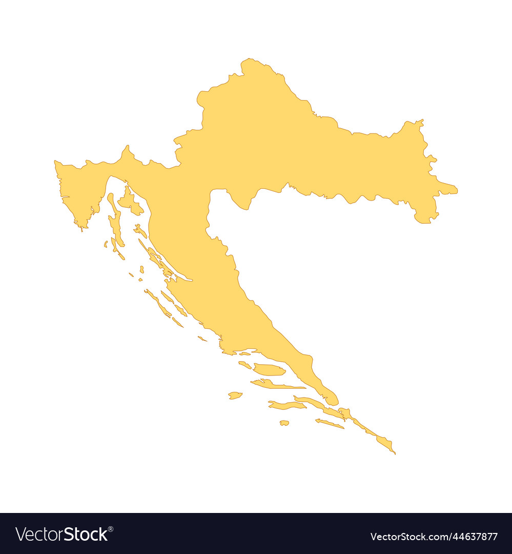 Croatia map color line element border vector image Croatia map color line element border