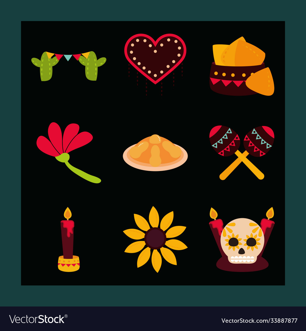 Tag tote mexikanische Feier Dekoration vector image Tag tote mexikanische Feier Dekoration