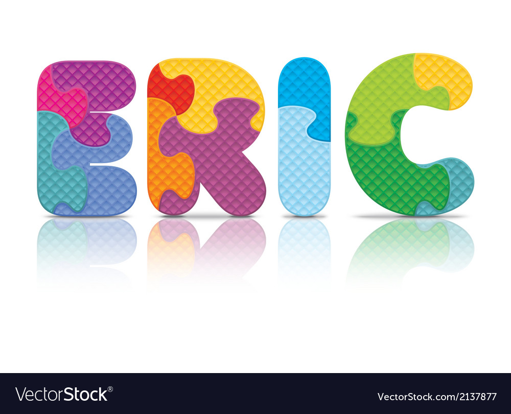 eric-written-with-alphabet-puzzle-royalty-free-vector-image