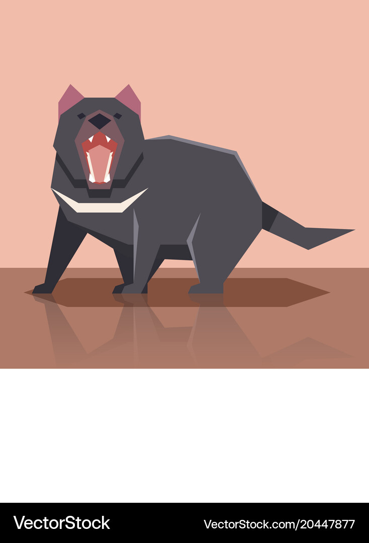 Flat tasmanian devil Royalty Free Vector Image