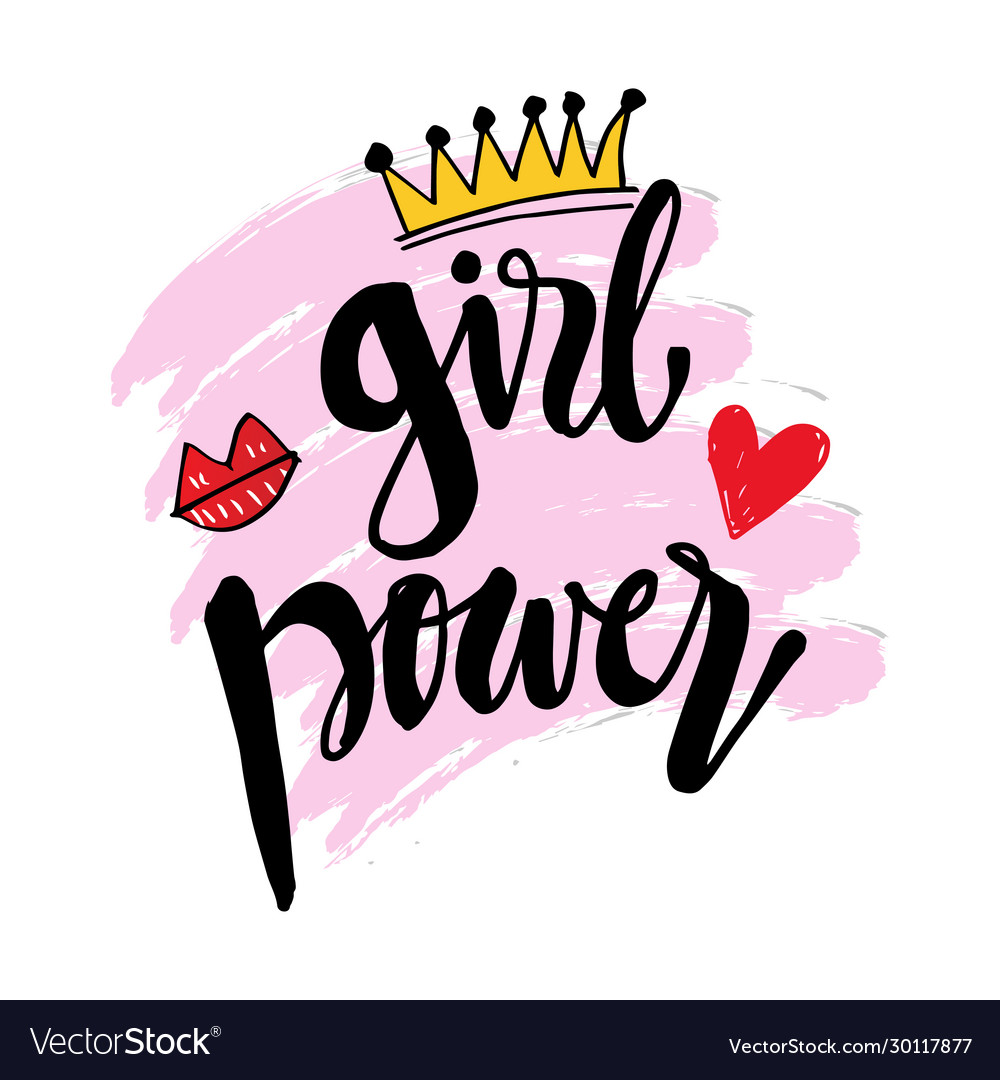 Girl power hand lettering calligraphy Vector Image Girl power hand lettering calligraphy