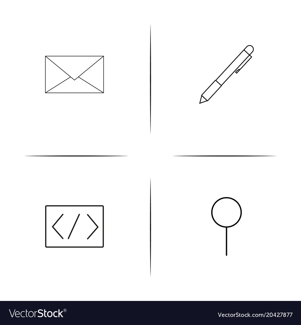 Interface simple linear icon setsimple outline