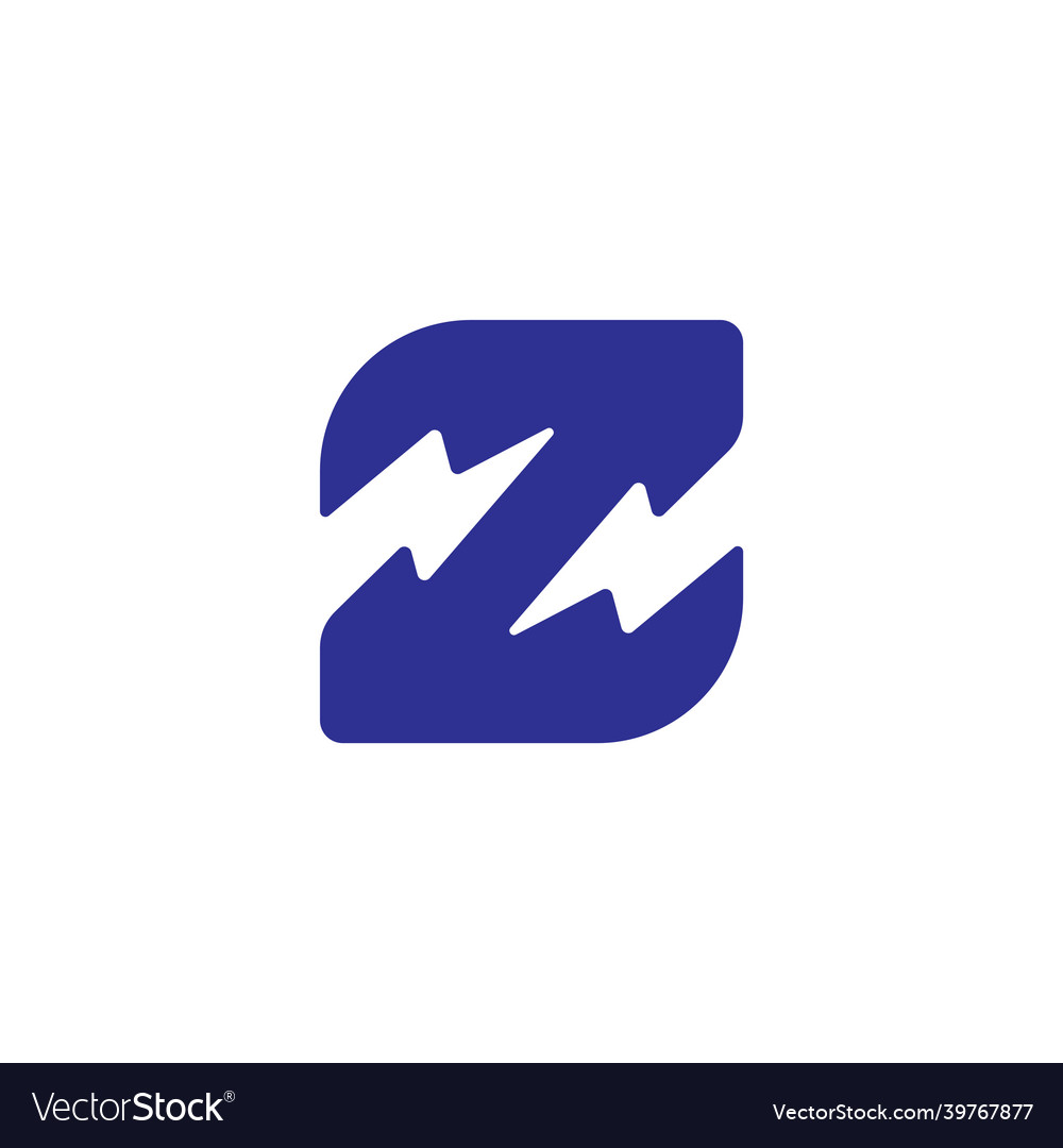 Letter z flash thunder energy simple geometric Vector Image