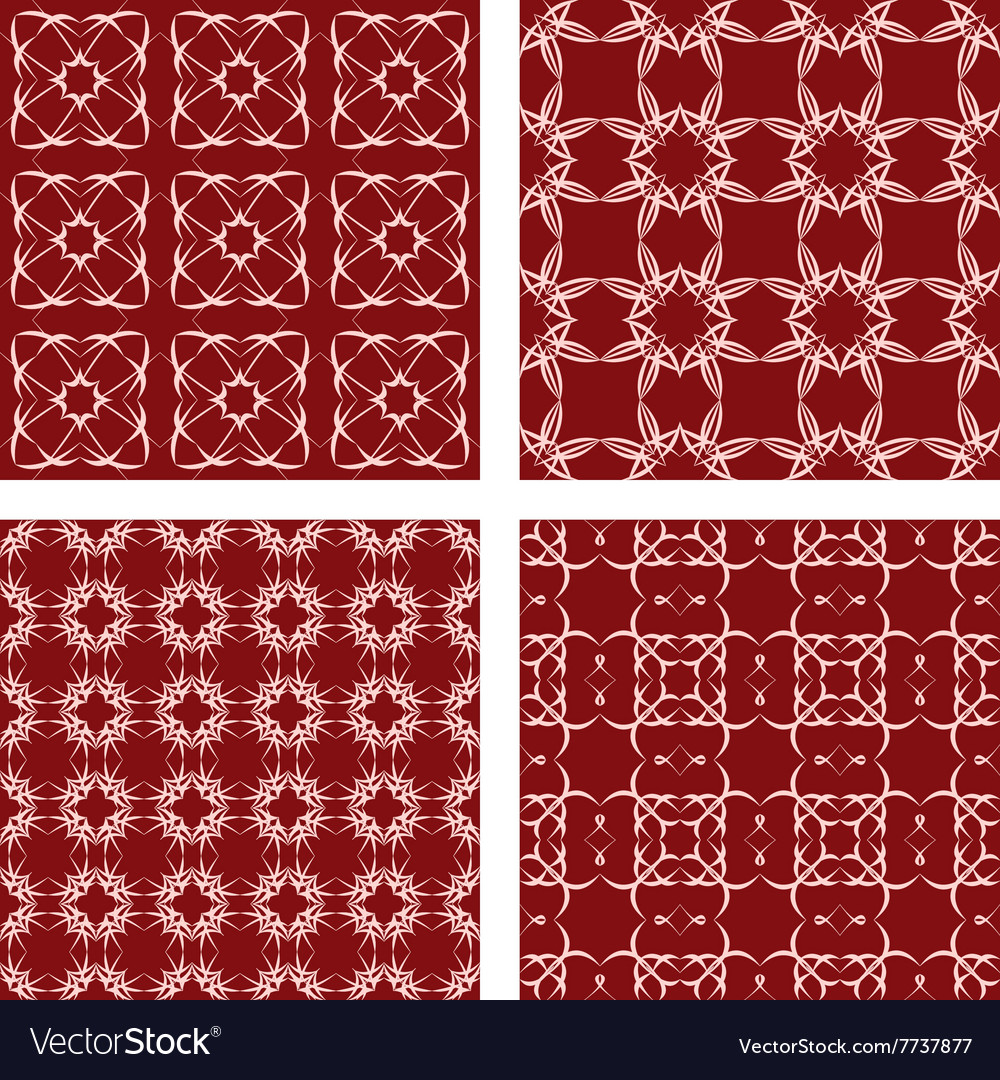 Maroon seamless pattern background set