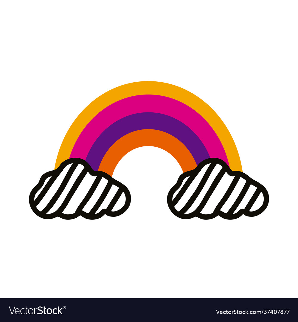 Rainbow doodle style Royalty Free Vector Image