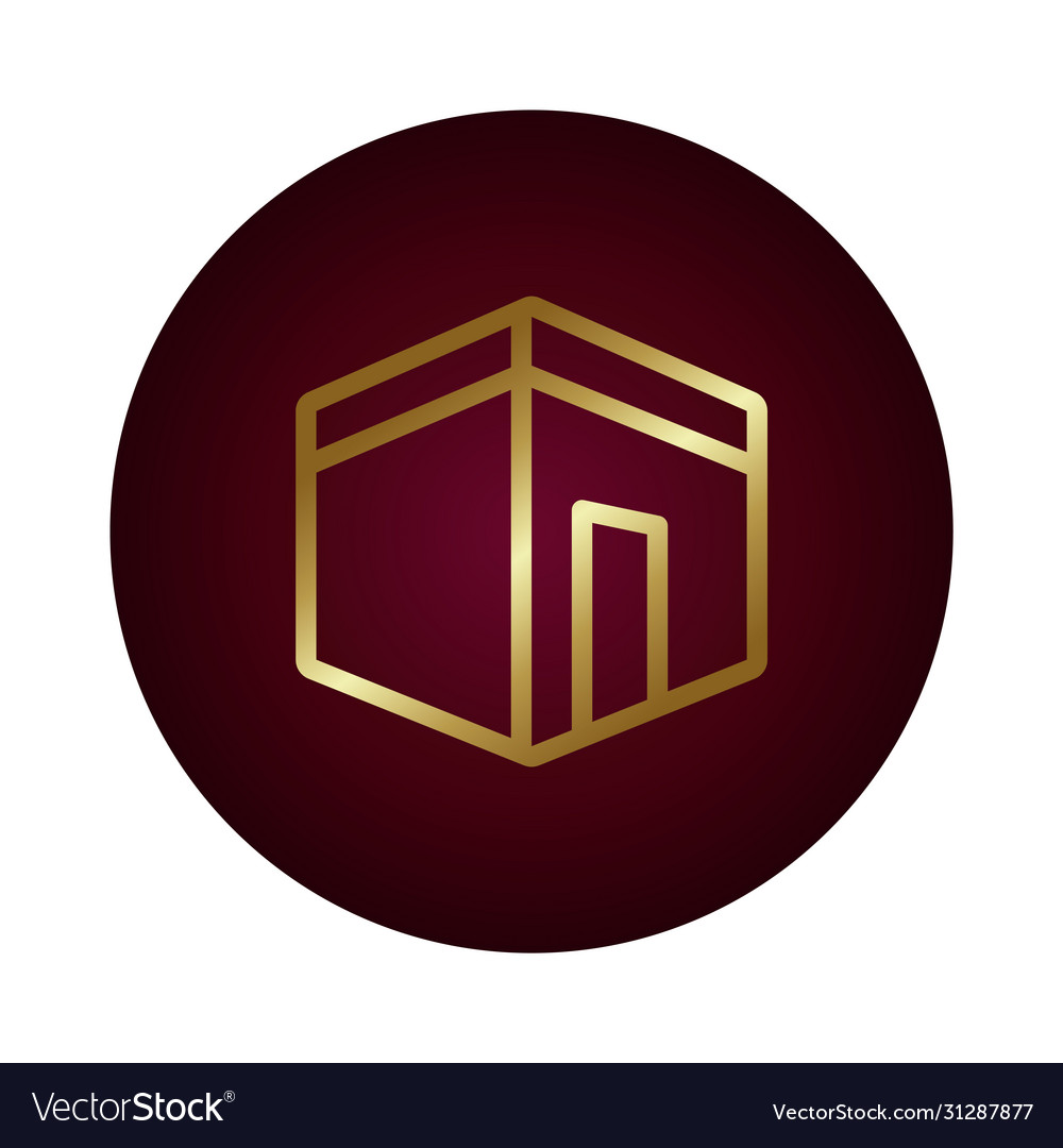 Ramadam kareem temple block gradient style icon