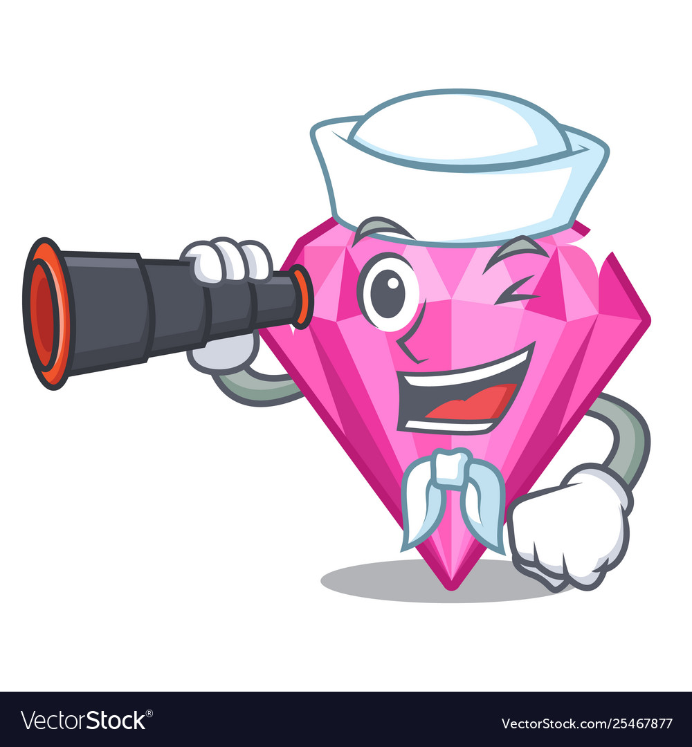 Sailor with binocular pink diamond in mascot