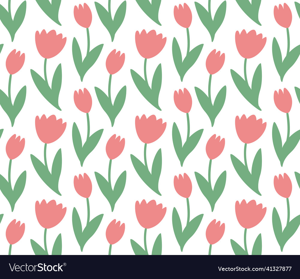 Seamless pattern with tulips