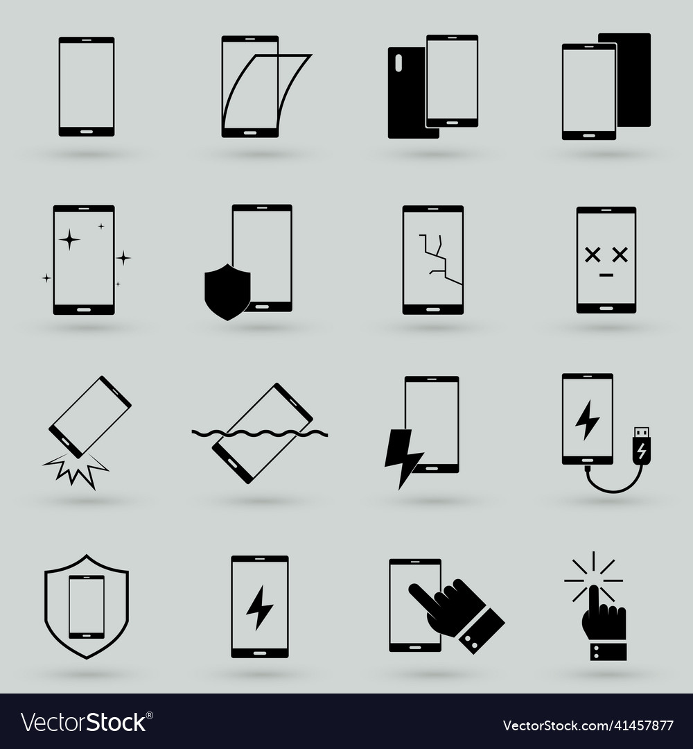 Simple set of smartphone protection icons