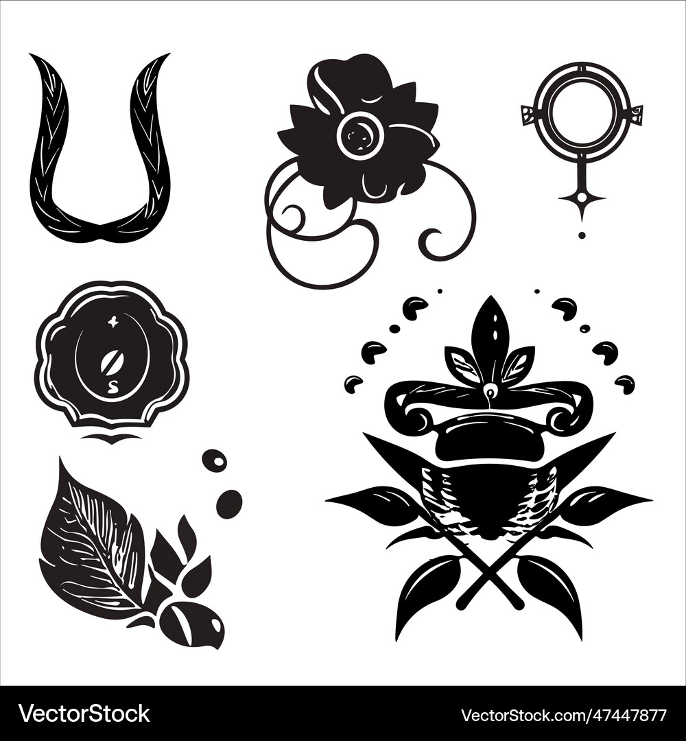 Tattoo set Royalty Free Vector Image - VectorStock