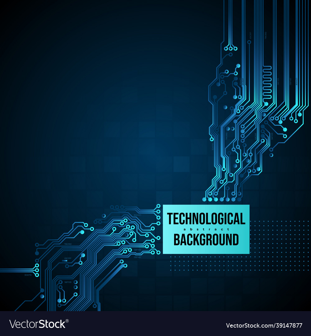 Technological circuit background concept design vector image Technological circuit background concept design