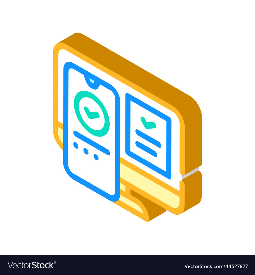 Two step authentication isometric icon vector image Two step authentication isometric icon