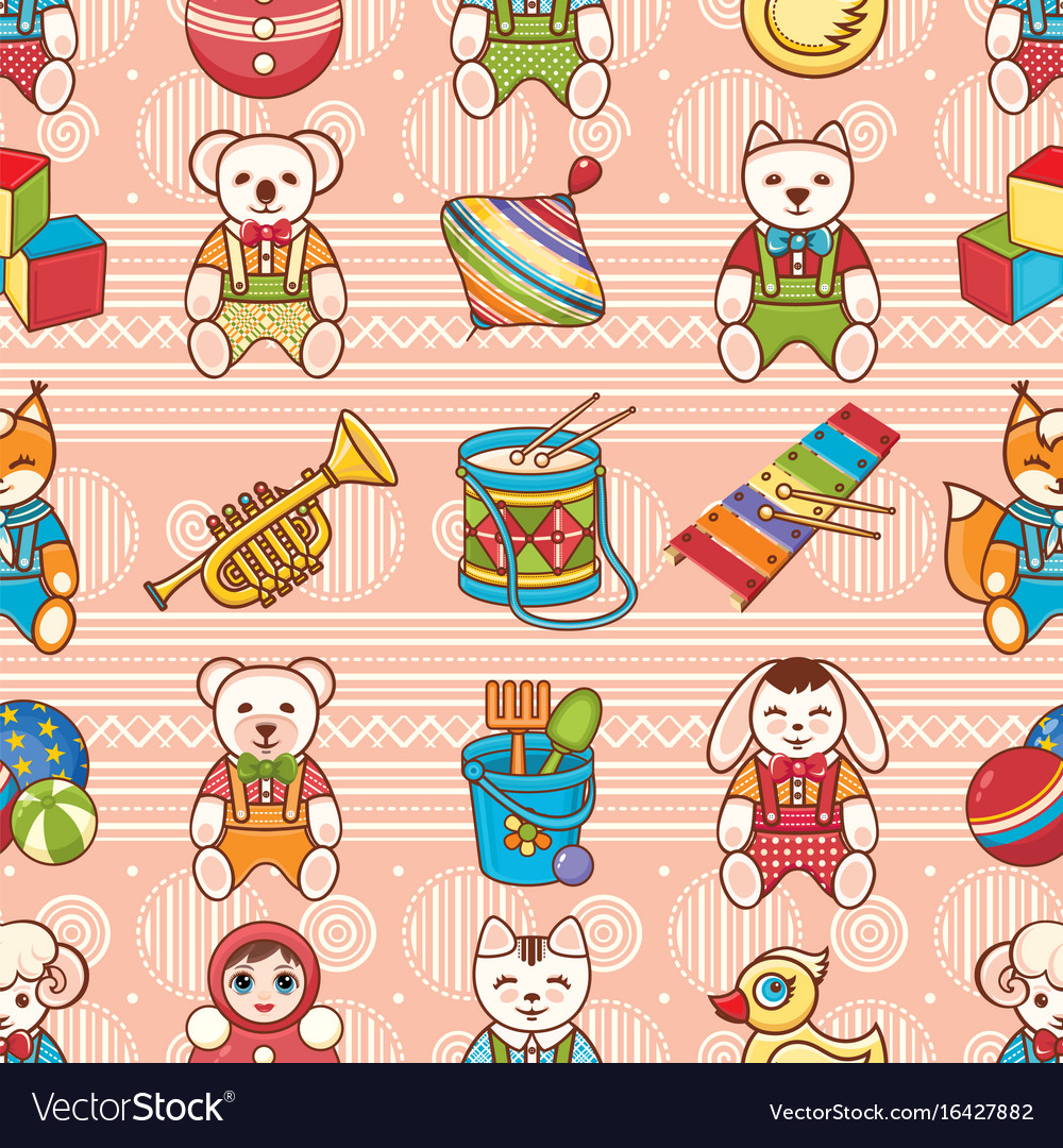 Child toy seamless pattern design element