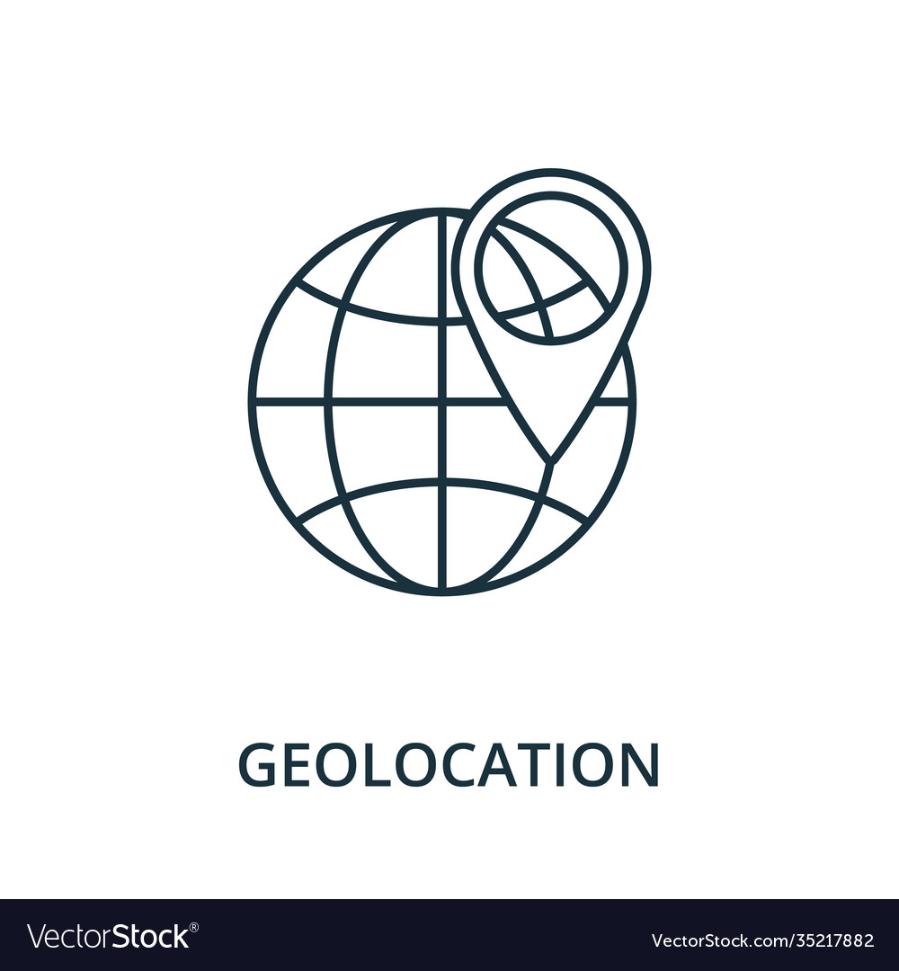 Geolocation icon line style element from