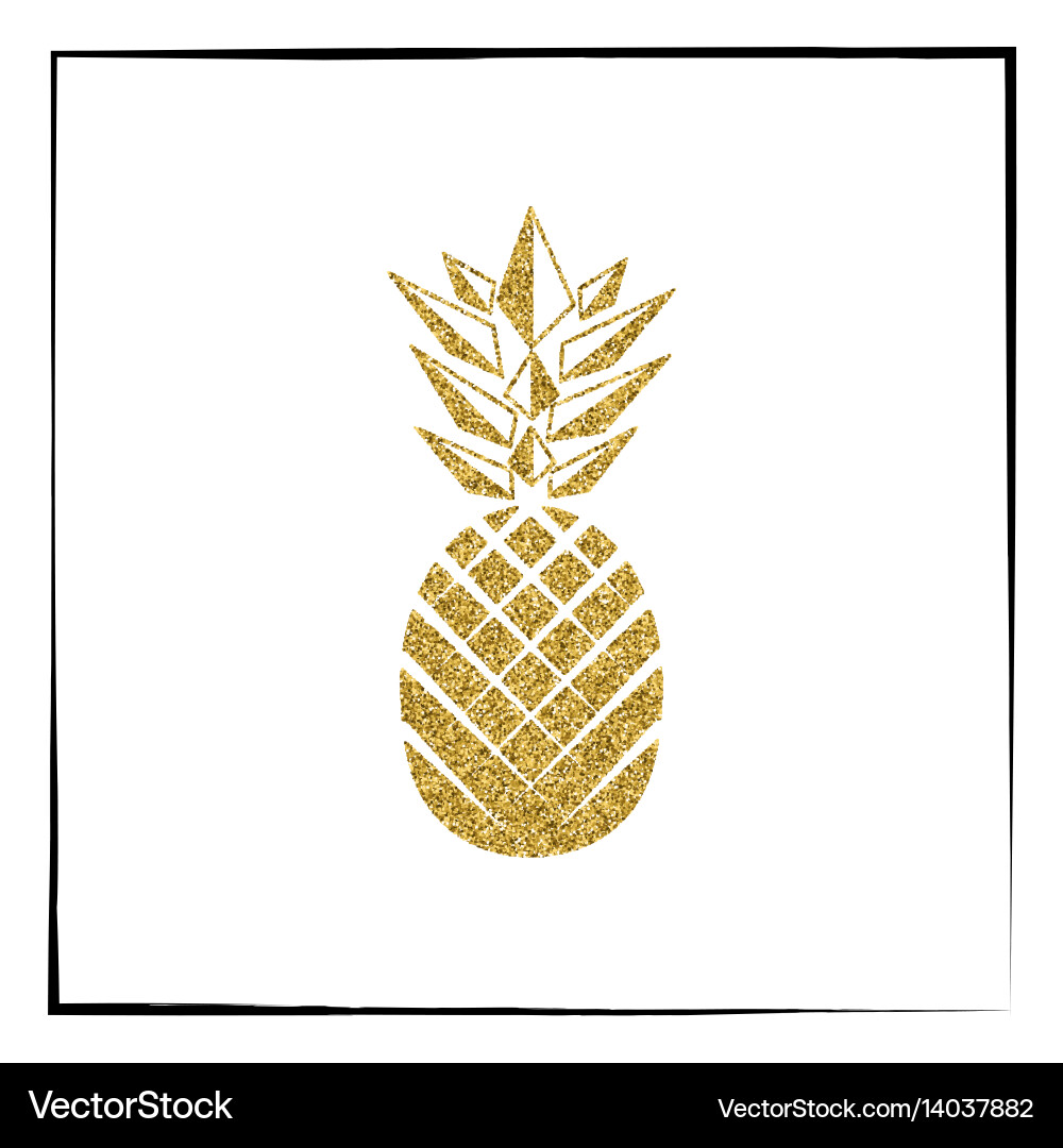 Gold pineapple fruit Royalty Free Vector Image