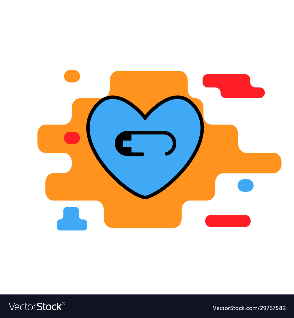 Heart blue icon trendy modern concept