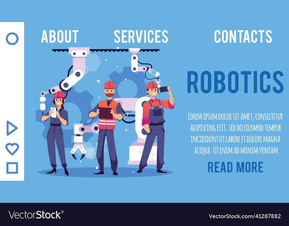 Industrial robots website with smart factory