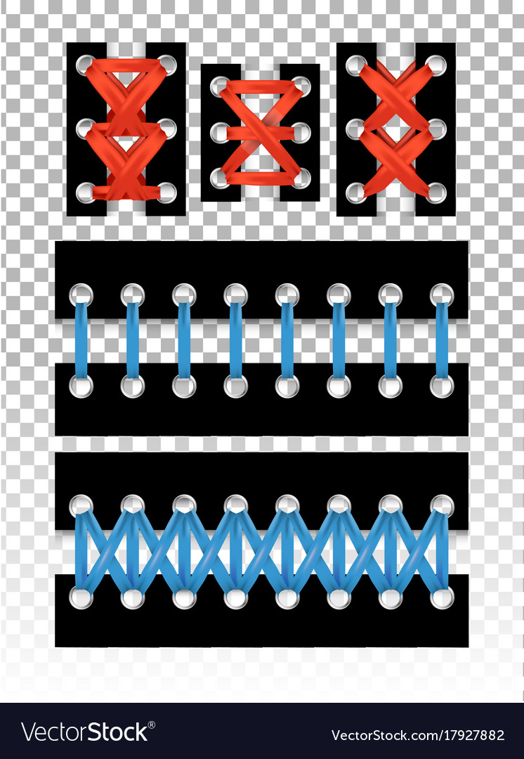 Isolated lacing set with different styles