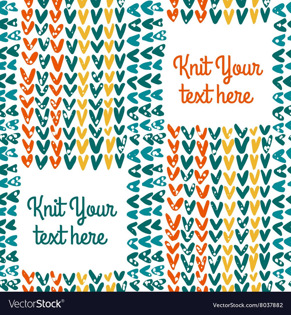 Knitted seamless pattern with text field