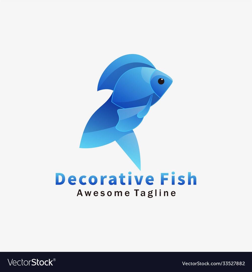 Logo decorative fish gradient colorful style