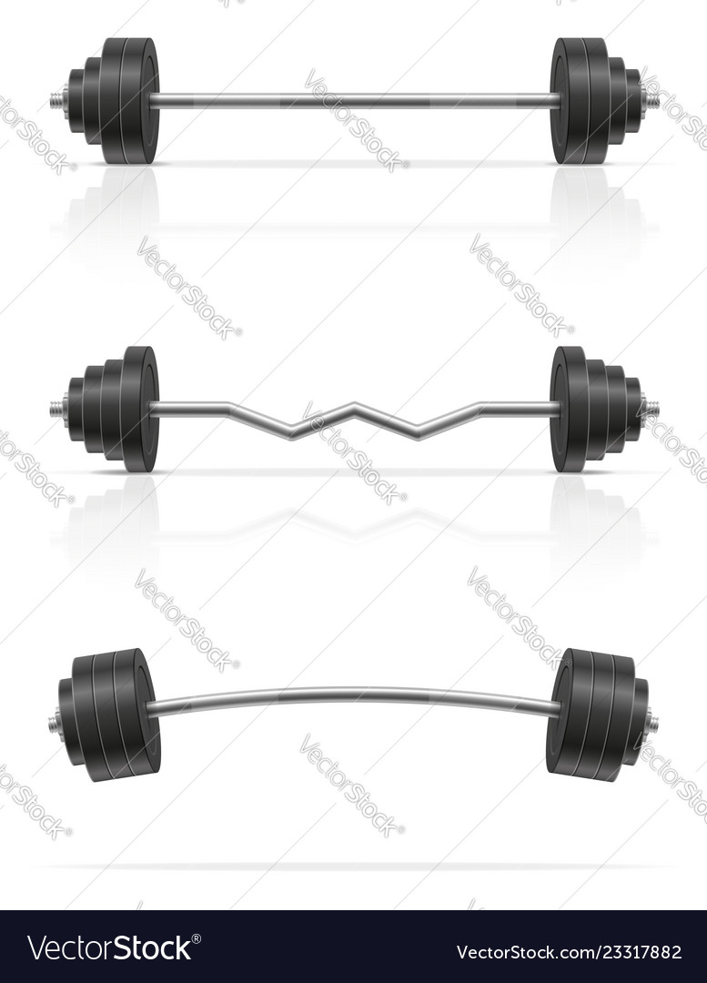 Metal barbell for muscle building in gym