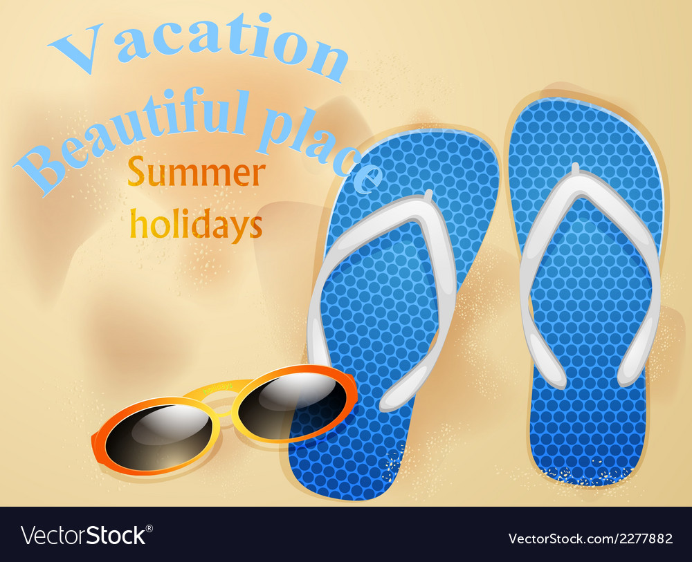 On the beach summer holidays Royalty Free Vector Image