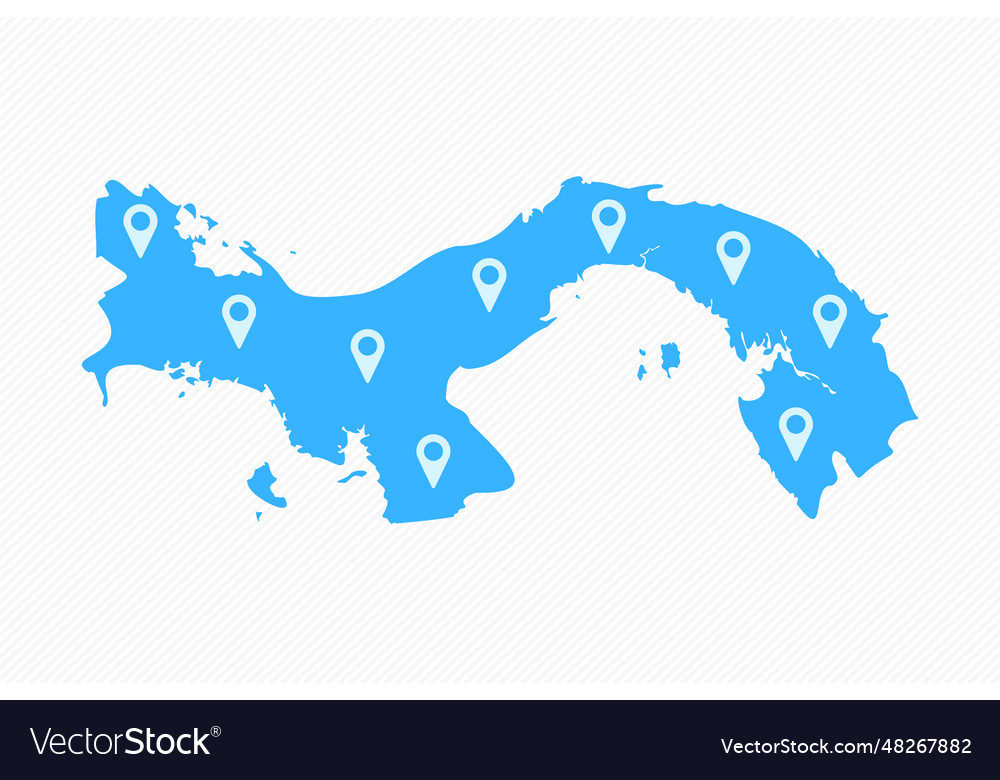 Panama simple map with icons