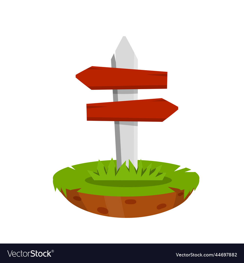 Path pointer with red plate vector image Path pointer with red plate