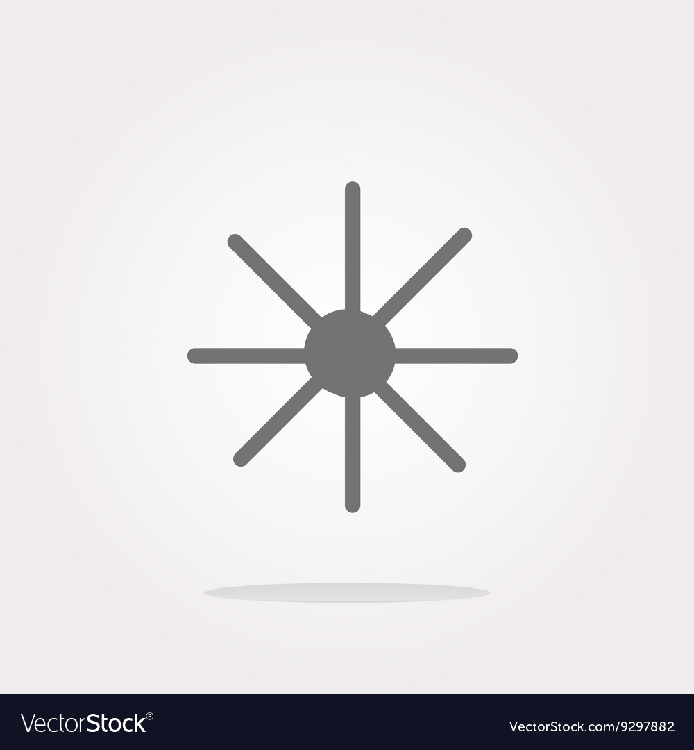 Sun icon on round button collection