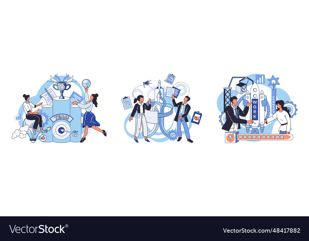 Team solving complex problems teamwork vector image Team solving complex problems teamwork