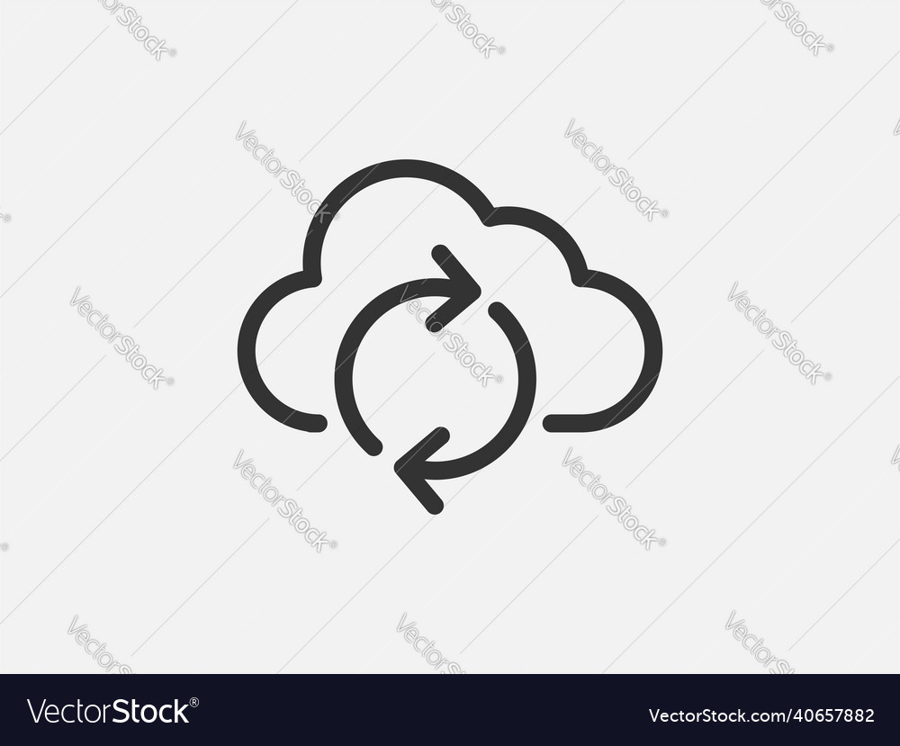 Technology icon cloud computing connection big vector image Technology icon cloud computing connection big