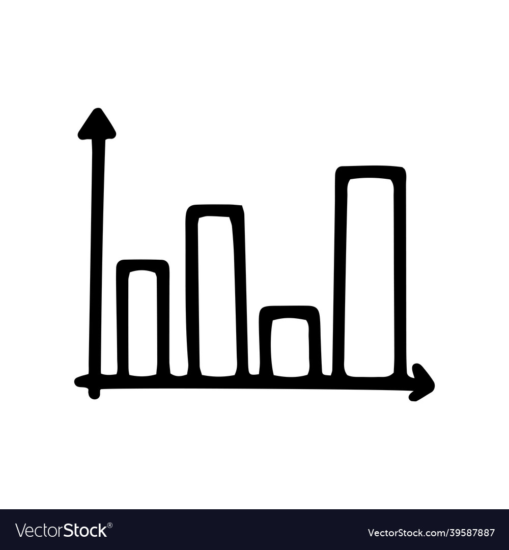 Chart line doodle simple icon design