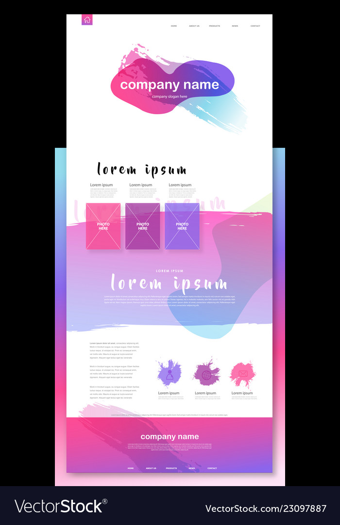 Colorful abstract website template background Vector Image