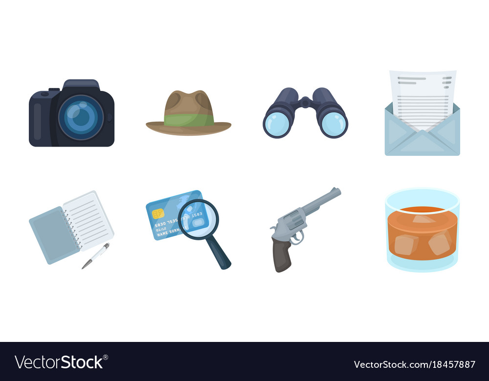 Detective and attributes icons in set collection