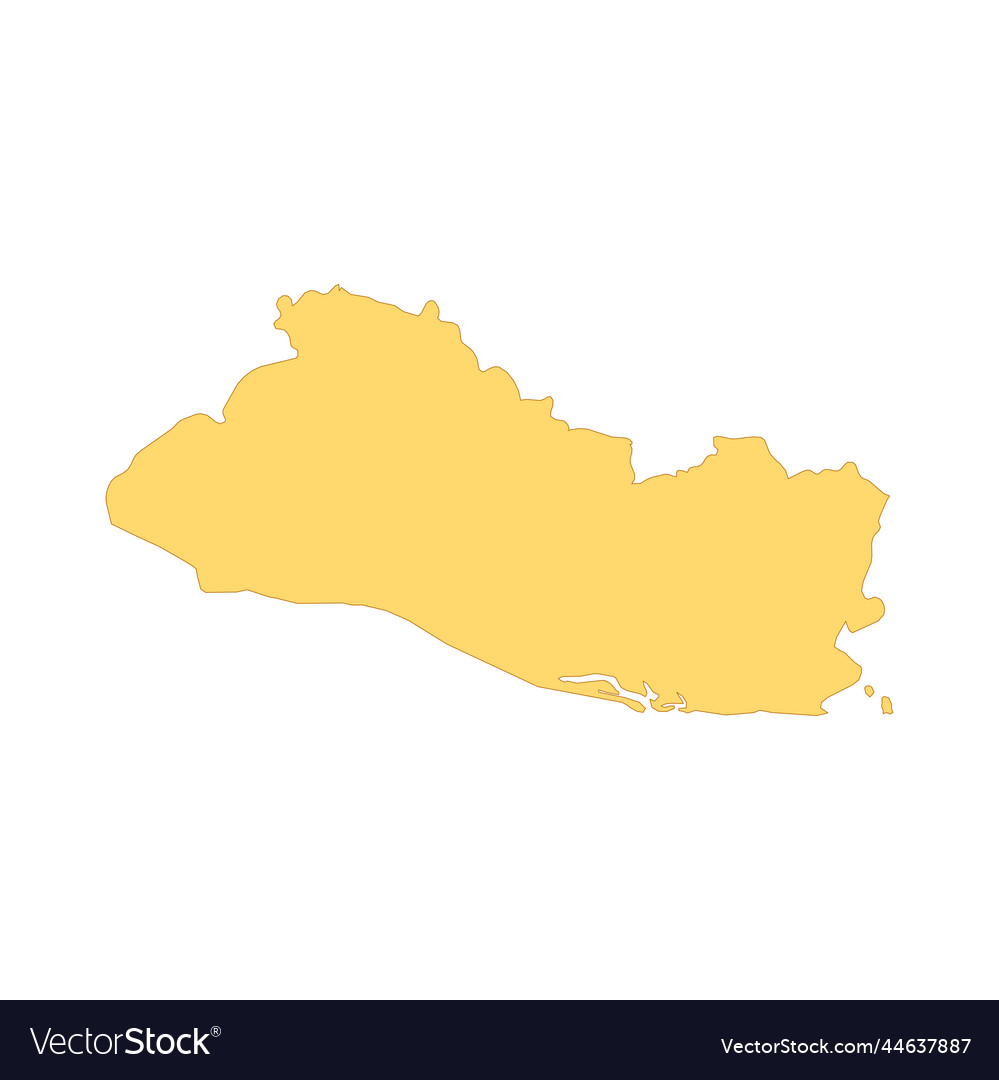 El salvador map color line element border vector image El salvador map color line element border