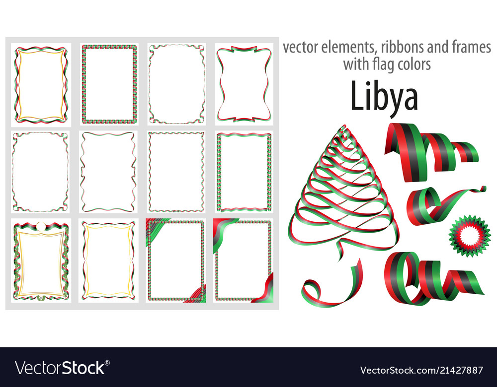 Elements ribbons and frames with flag colors Vector Image Elements ribbons and frames with flag colors