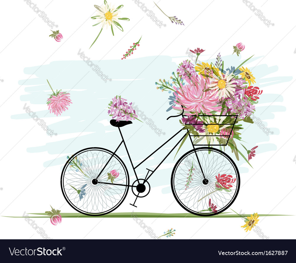 bike with flower basket