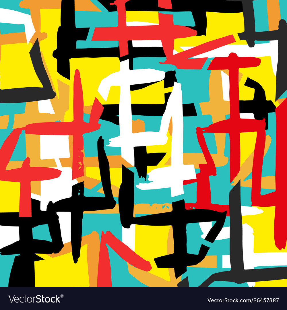 Geometric abstract color pattern in graffiti vector image Geometric abstract color pattern in graffiti