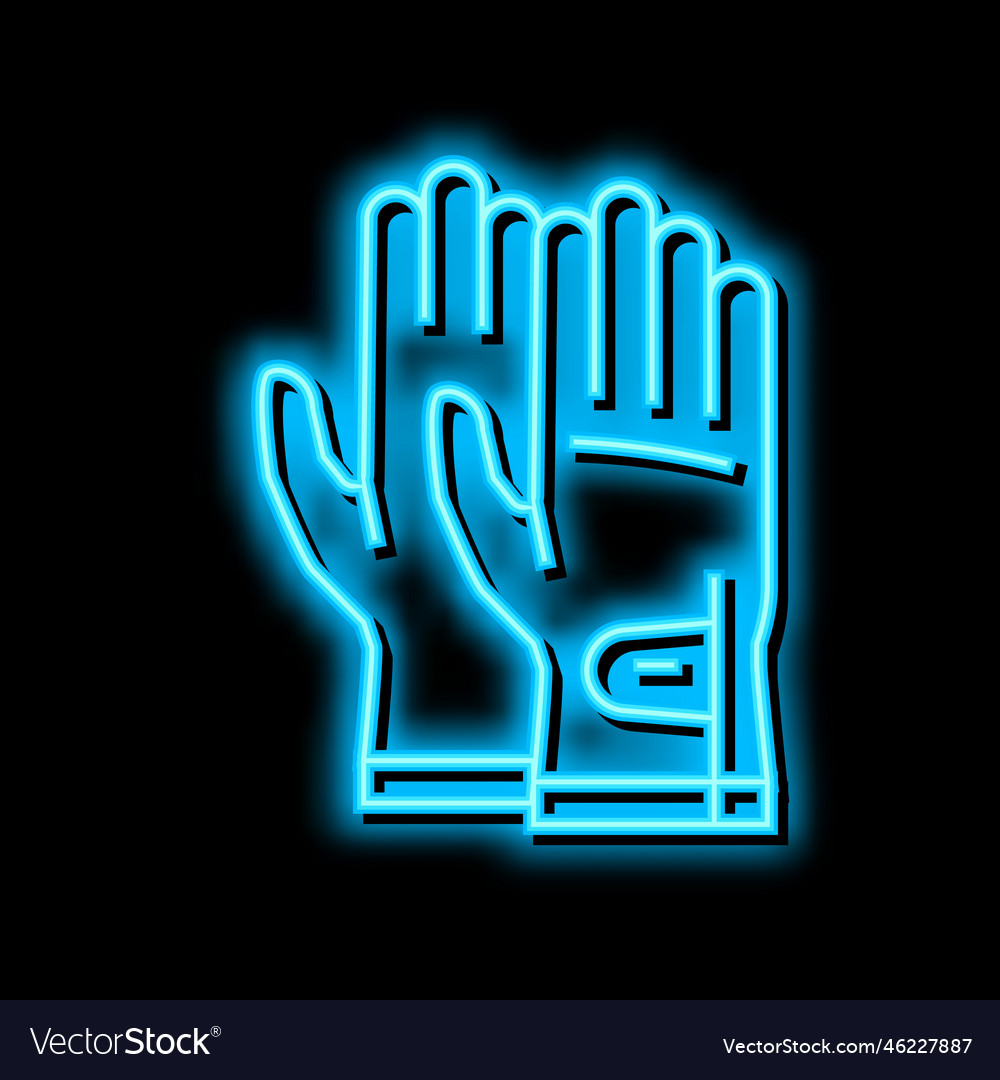 Gloves golf player accessory neon glow icon vector image Gloves golf player accessory neon glow icon