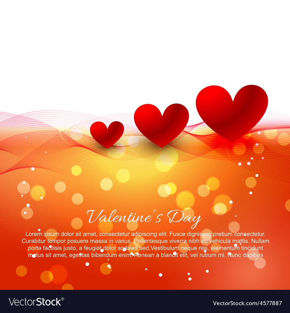 Heart background with wave and bokeh effect