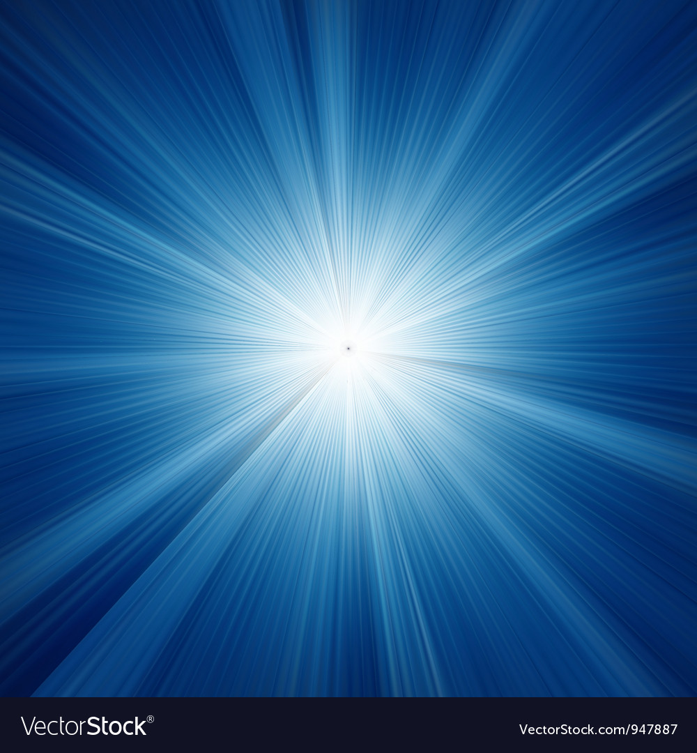 Bright blue light rays background Royalty Free Vector Image