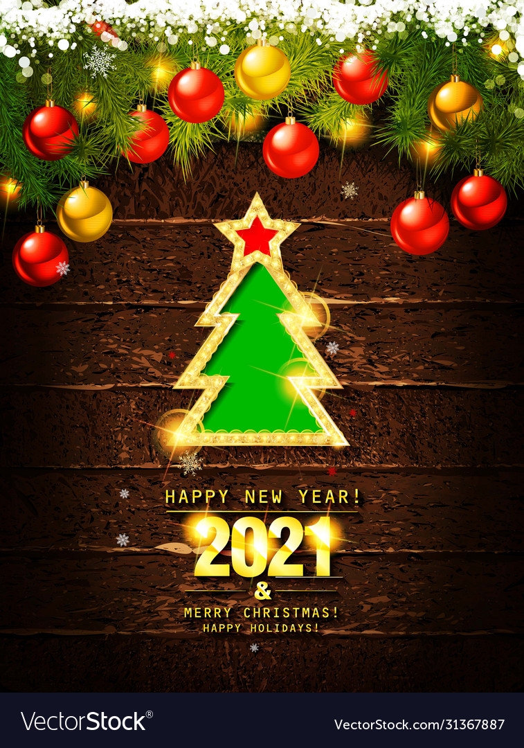 Merry christmas and happy new year 2021 Royalty Free Vector