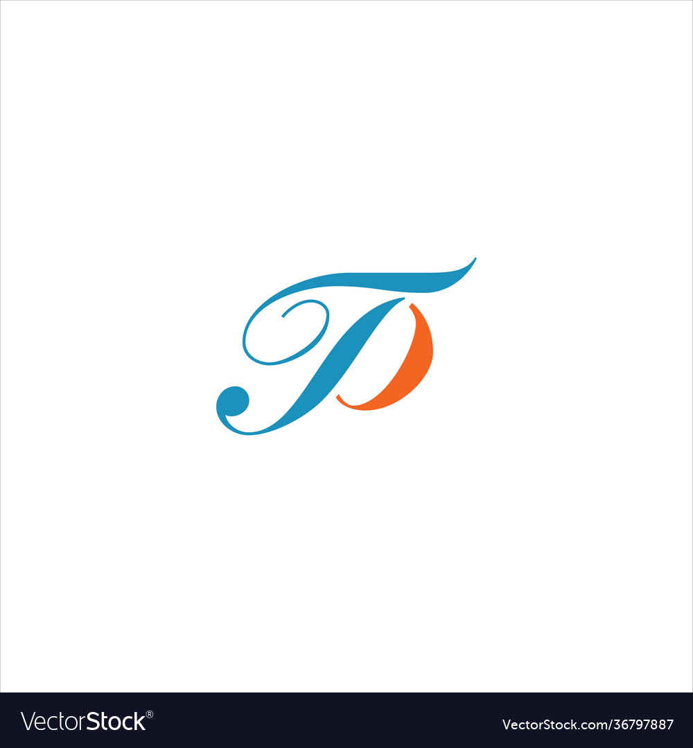 P t letter logo design on black color background