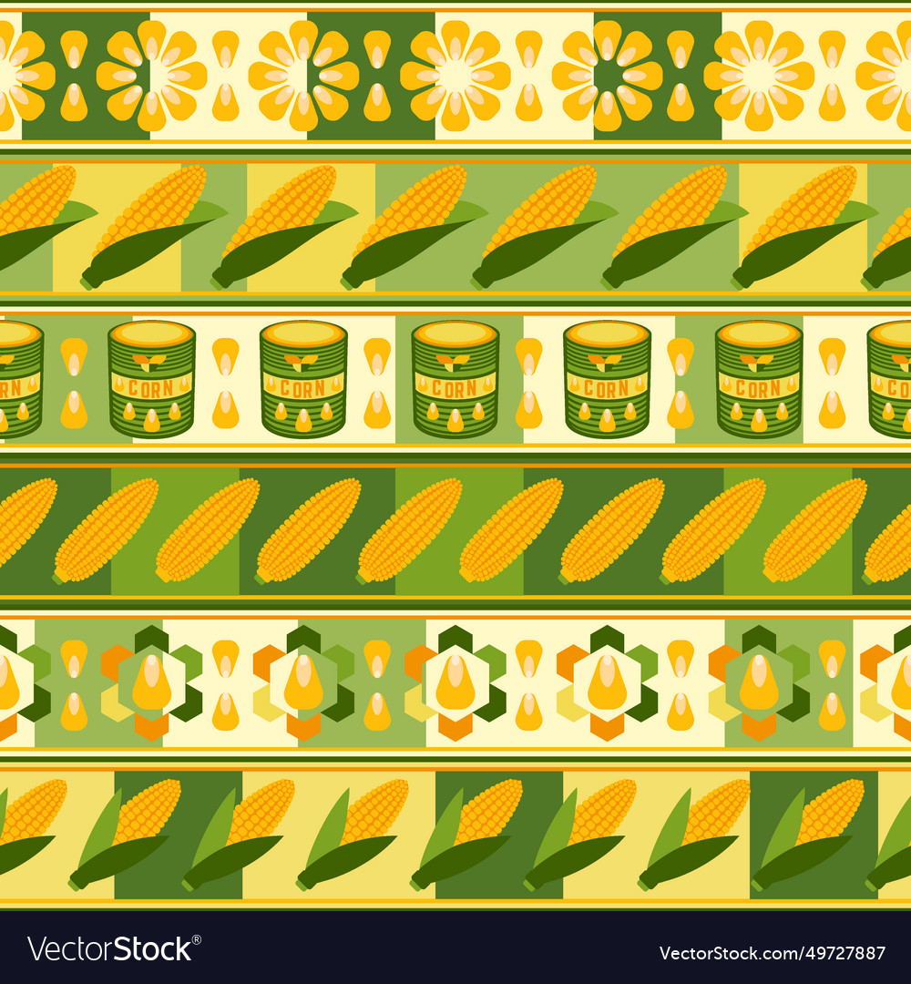 Pattern with icons of corn geometric shapes