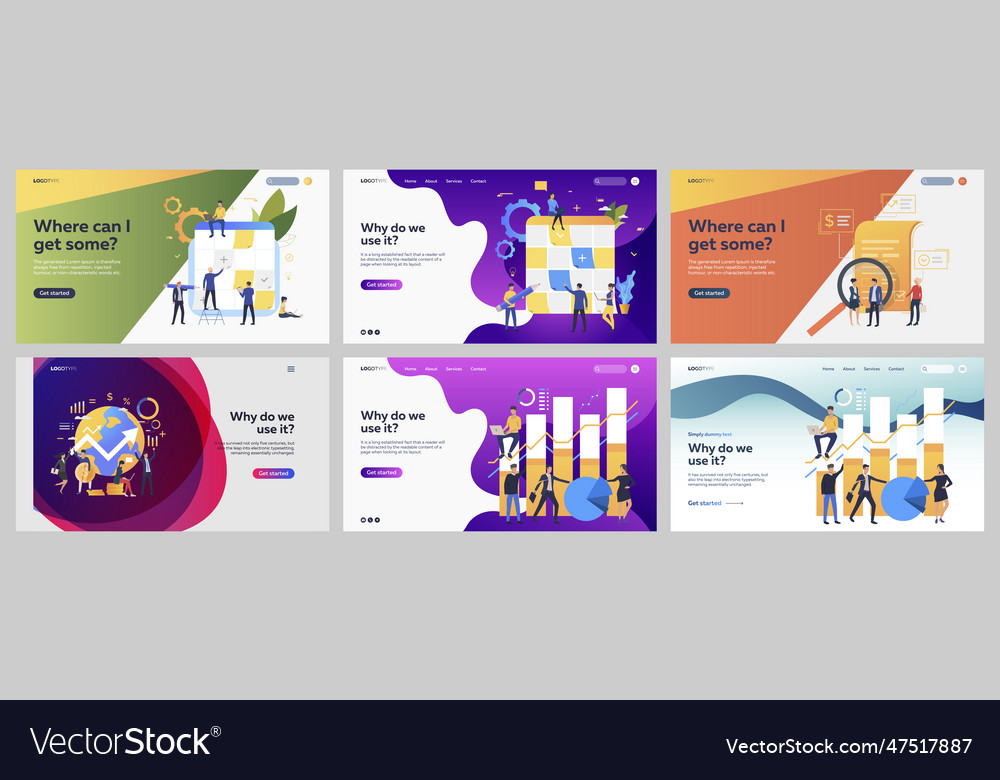 Planning and strategy set Royalty Free Vector Image