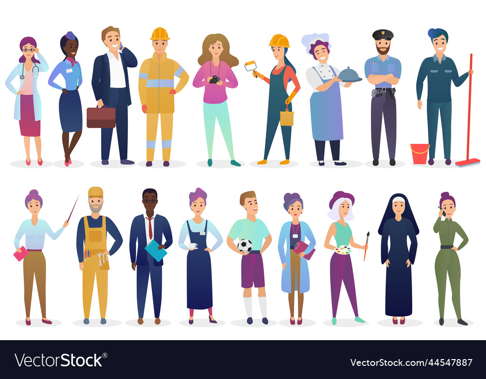 Professional workers people different occupation Vector Image