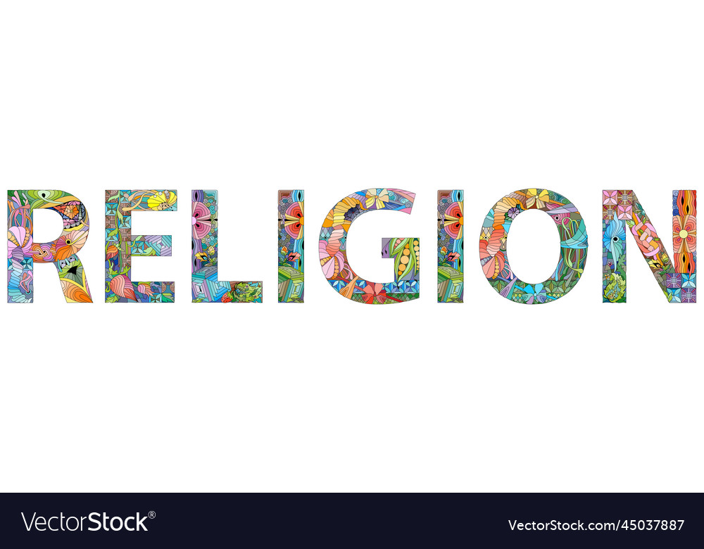 religion-word-hand-drawn-lettering-text-royalty-free-vector