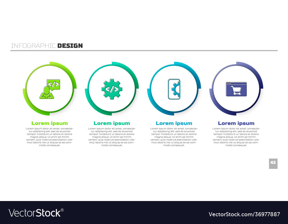 Set front end development web and online vector image Set front end development web and online